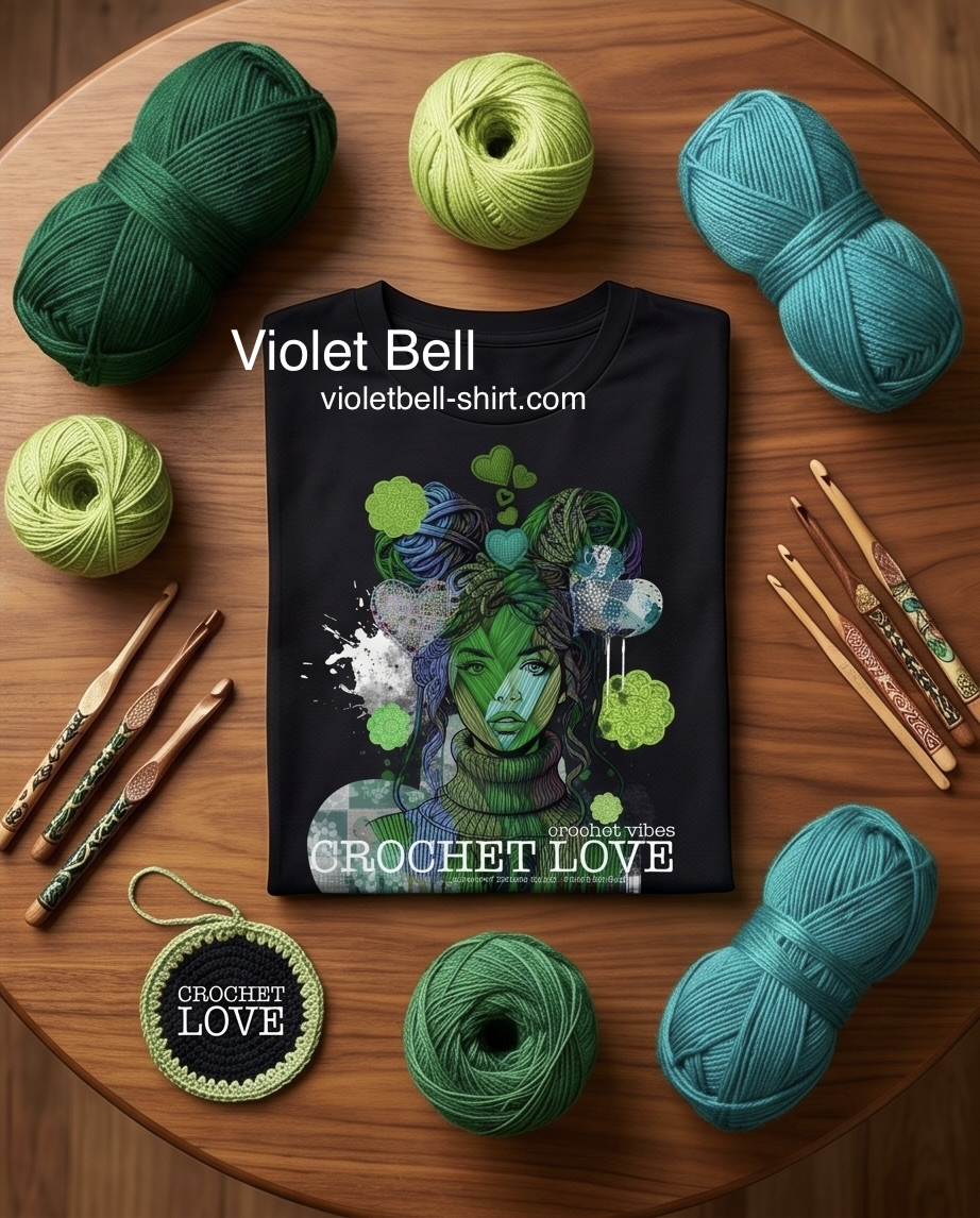 IMG_0782 Crochet Love Printed T-Shirt - Image 2